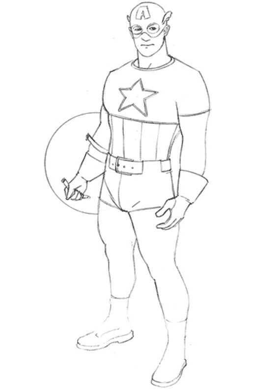 coloriage capitaine america debout